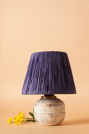 Opviq Lámpara de Mesa de Cerámica Blanco y Azul YL538